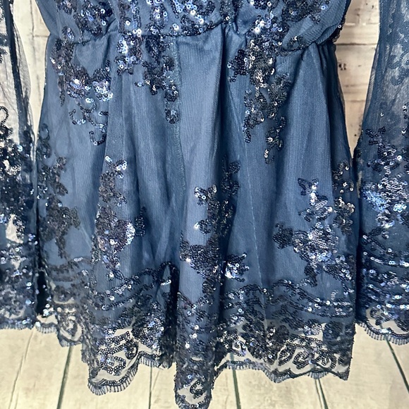 ON CALL PLAYSUIT IN NAVY BLUE SEQUIN - Picture 7 of 13